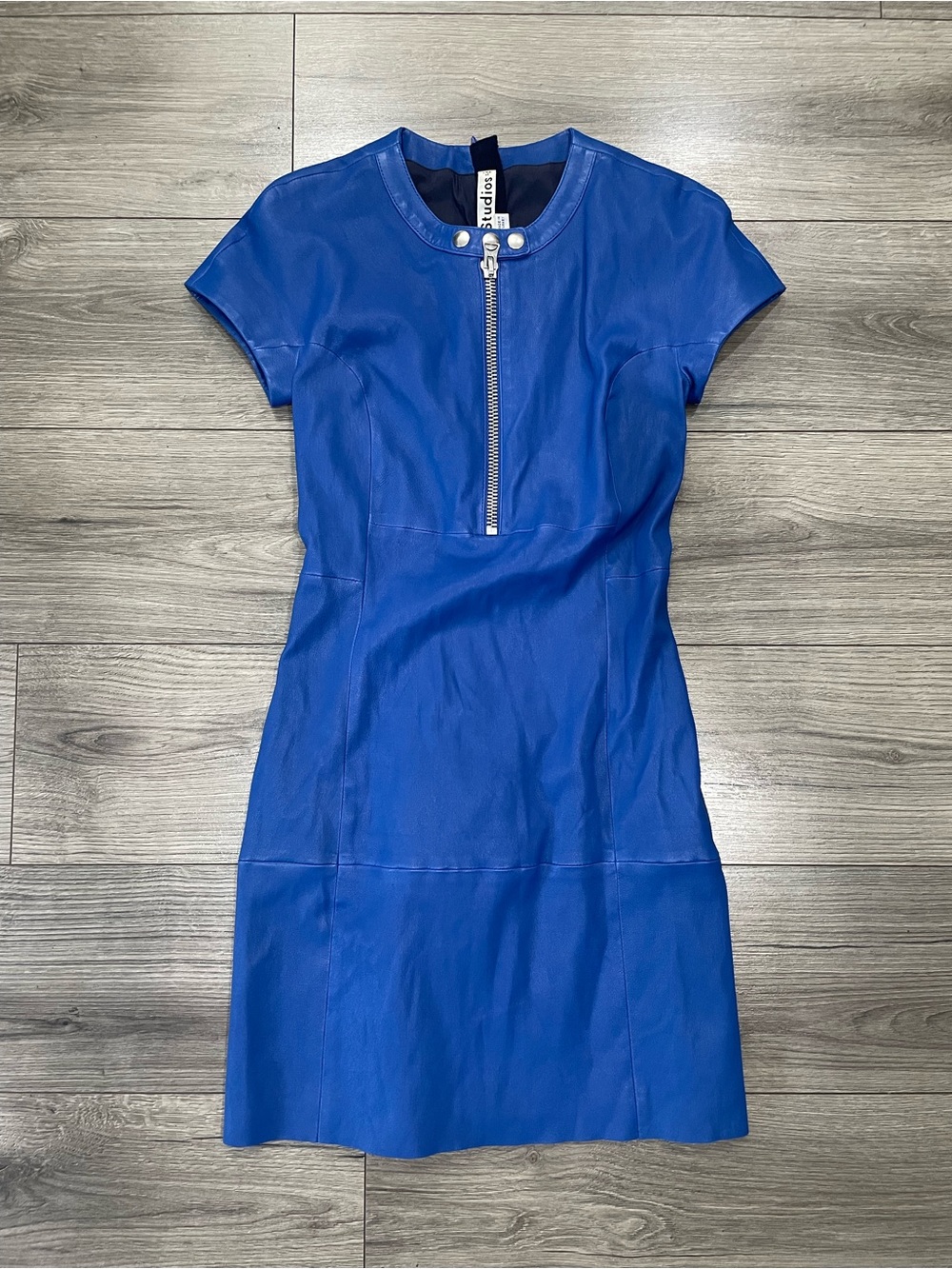 ACNE STUDIOS Royal Blue Lamb Leather Dress Size 38 EU